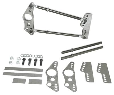 ESD four-link suspension kit components — brackets, hardware and adjustment rods